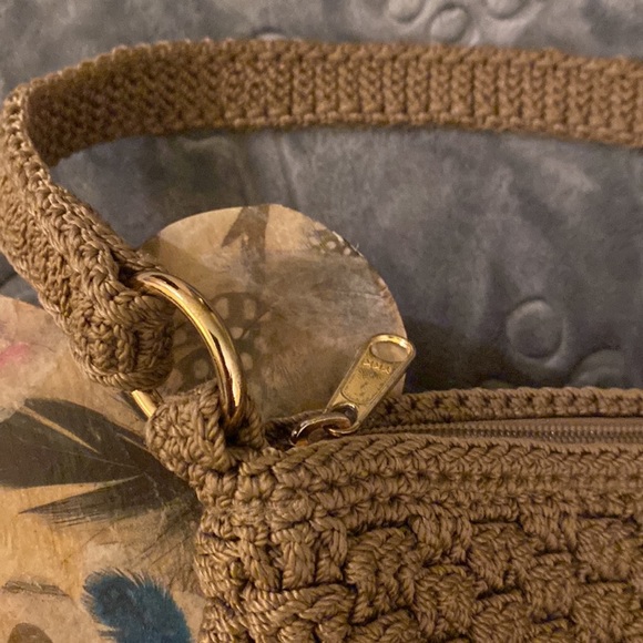 Lina bundle/2 crocheted bags purses tan brown handles - Picture 6 of 14